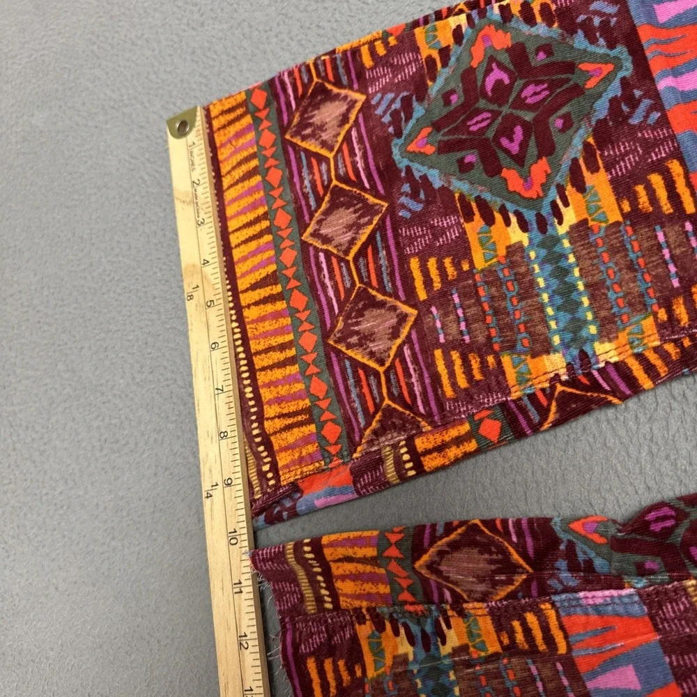 Free People Printed Pull On Corduroy Flare Pants 24 (26x29) Festival Boho Bell